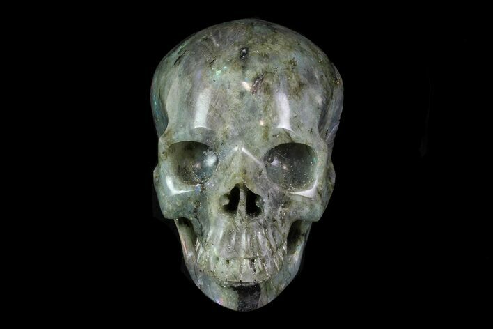 Realistic, Polished Labradorite Skull #116688